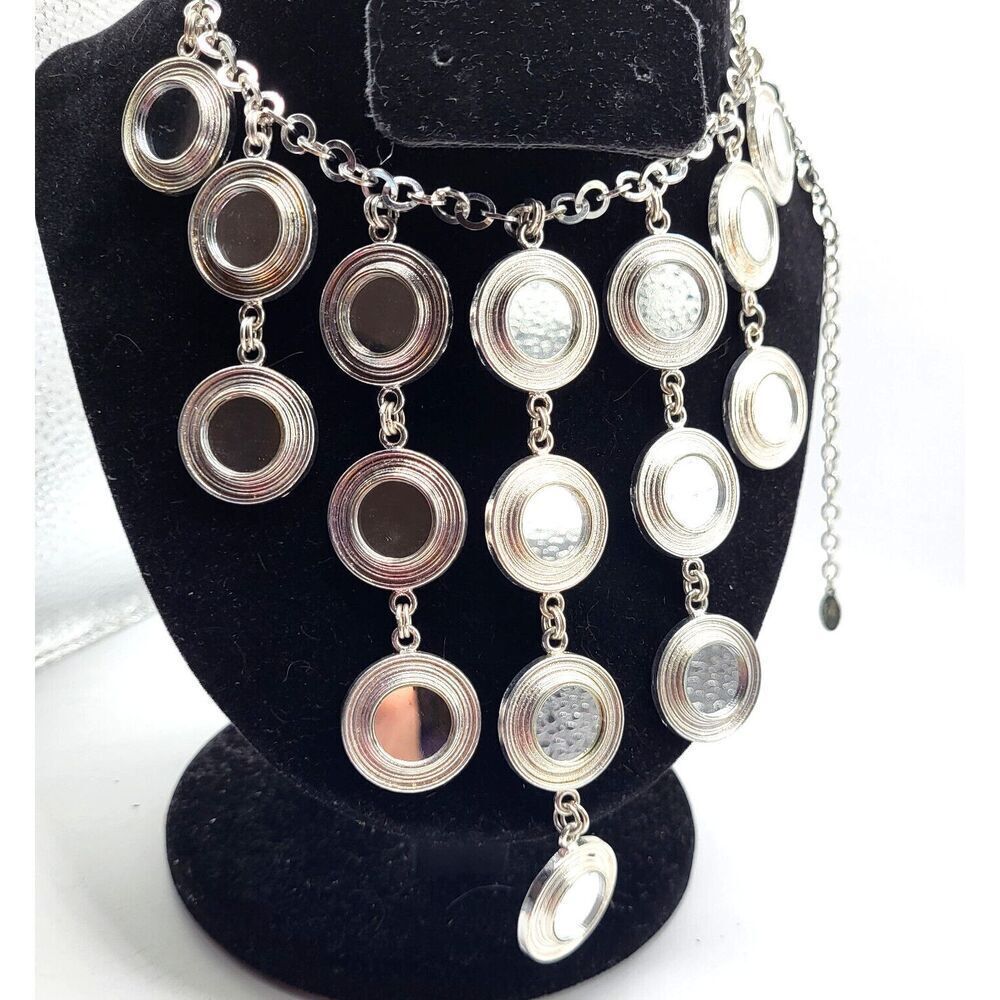 Robert Rose Bollywood Belly Dance Mirrored Dangle Necklace Bib 19in